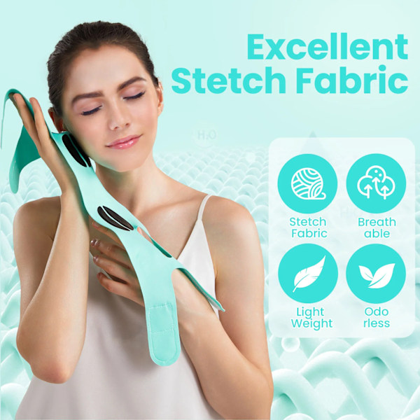 Dobbelt Hage Reducer V Face Lifting Maske med Jawline Exerciser Face Tape Massager og Soft Stof Lifting Belt