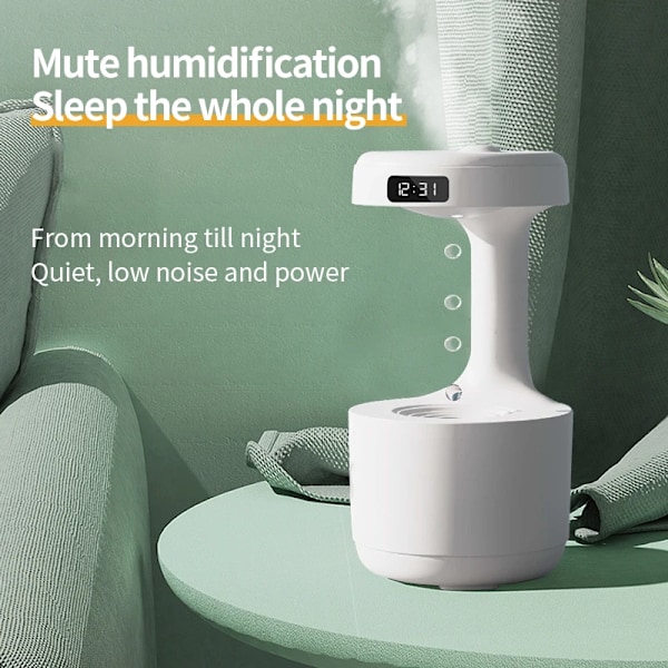 Luft luftfuktare Anti-gravitation Rolig Vatten Droppar Ultrasonic Cool Mist Maker Fogger Diffuser with LED Display
