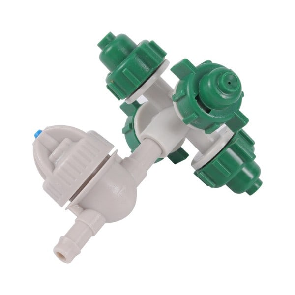 5 Set 4mm Barb Cross Imma Sprinkler med Anti-dropp Hängande Atomized Munstycke Växthus Fuktande spruta