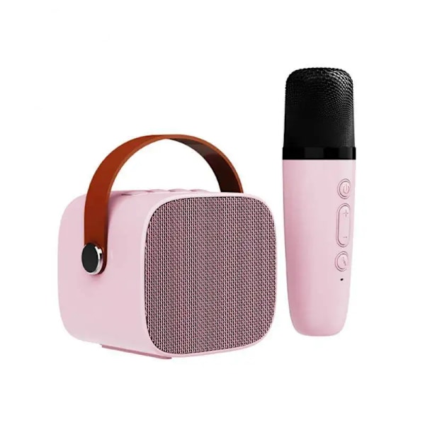 Mini karaoke kone lapsille ja aikuisille kannettava kaiutin 1-2 langattomalla mikrofonilla