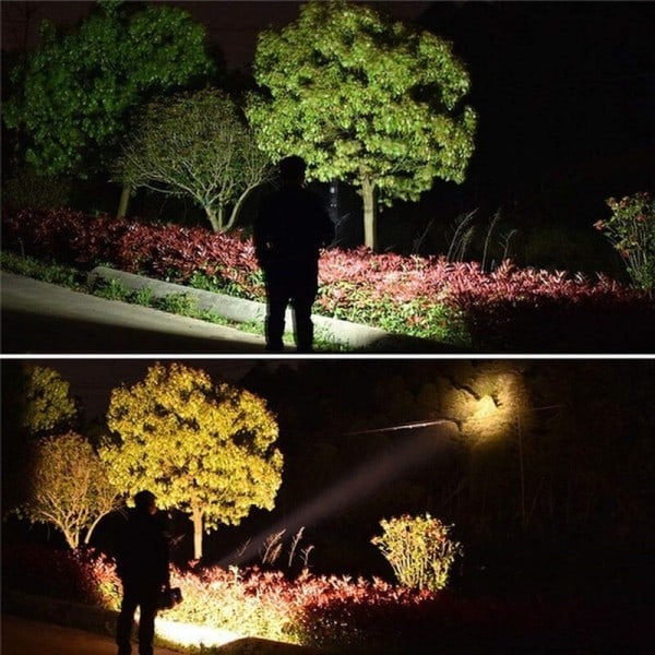 Camping Hög Power Led Ficklampor Uppladdningsbara Spotlights Sökljus