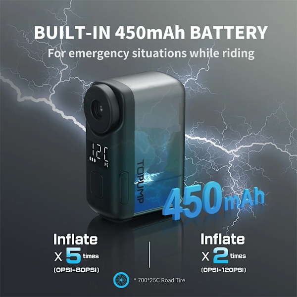 Mini Bærbar Elektrisk Pumpe for Sykkel Trådløs Dekk Inflator