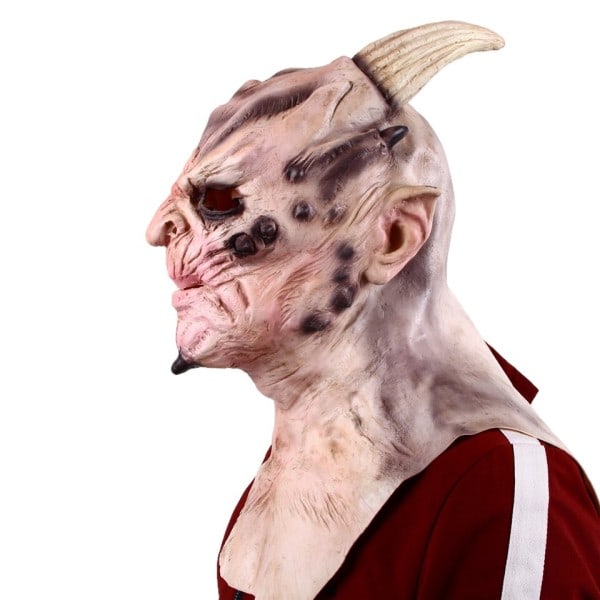 Demon Latex Mask Långt Horn Devil Halloween King Of Lies Cosplay Full Ansiktsmasker