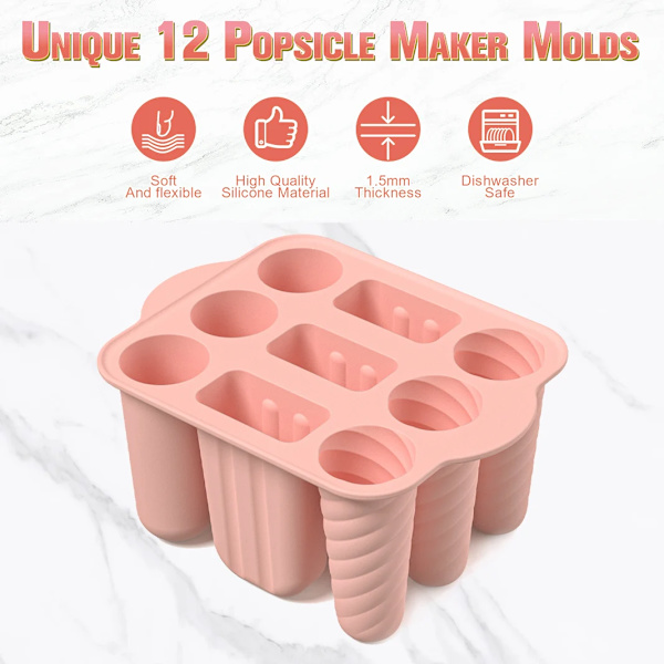 Popsicle  Is Værktøj med Træpinde Silicone Skimme Sæt