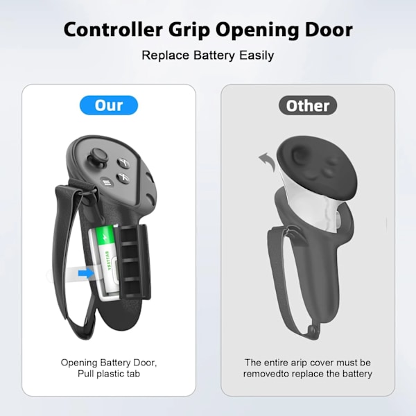 VR håndtag silikone etui til meta quest 3 controller beskyttende dæksel med batteri rum åbning