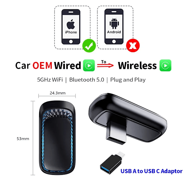 Wireless Carplay Adapter Smart Box Plug And Play
