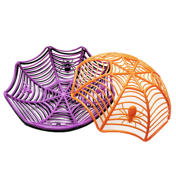 Halloween godis korg svart orange spindel nät skål kex förpackningar korg frukt tallrik trick