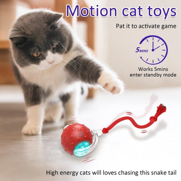Katt rullande boll fågel kvitter interaktiv katter leksaker rörelsesensor katt leksak