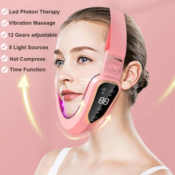 Ansigtsbehandling løftning enhed LED foton terapi ansigtsbehandling slankende vibration massager dobbelt hage