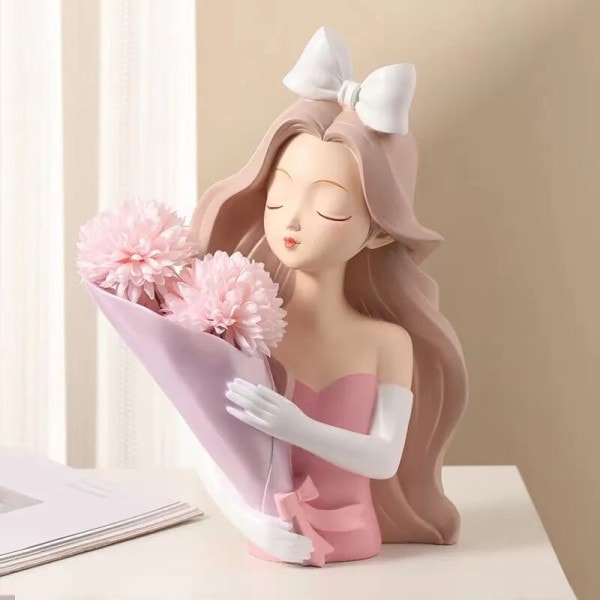 Europæisk og amerikansk prinsesse bakke hjem indretning pige statue kunst pynt stue værelse hjem indretning