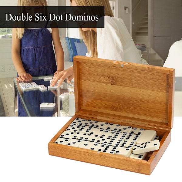 28 bitar Trä Domino Bräde Spel Resor Roliga Bord Spel Domino leksaker