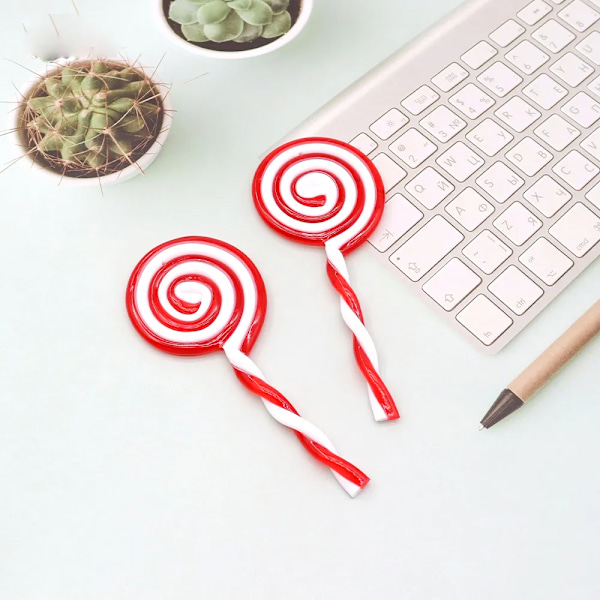 4 stykker godteri stokk jule tre anheng dekor rød hvit godteri lollipop hjem hengende pynt