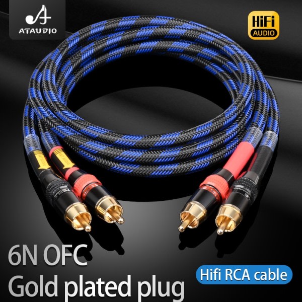 RCA kabel høy kvalitet 4N OFC HIFI 2RCA hann til hann lyd kabel