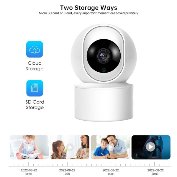 5MP IP WiFi Kamera Övervakning Säkerhet Baby Monitor Automatisk Mänsklig Spårning Cam Full Färg Natt Vision