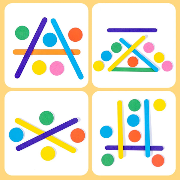 Barn's Rainbow Stick Tänka Pussel Trä Gör-det-själv Glass Käpp Pussel Utmaning Bord Spel Montessori Utbildningsleksaker
