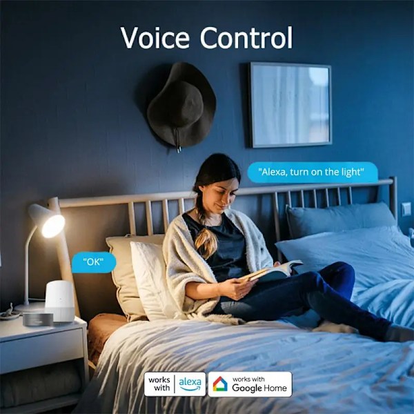 1 del WiFi Smart Socket 20A EU Smart Plug Strøm Overvåking Timing Funksjon Tale Kontroll