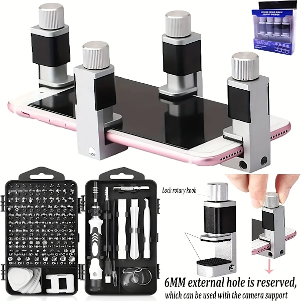 4 delar telefon reparation klämmor skärm klämmor säkring klämma verktyg 117 i 1 precision skruvmejsel set elektronisk reparation verktyg kit