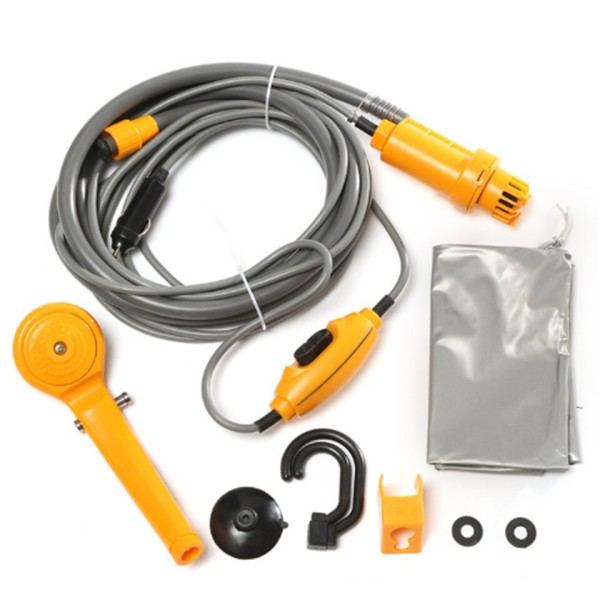 Bærbar camping bruser vandreture rejser 12V bil cigaret lighter udendørs badekar bruser