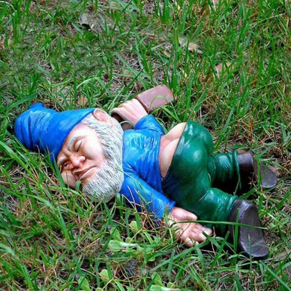 Sjove Gnome Ornamenter Harpiks Figuriner Frække Have Gnome