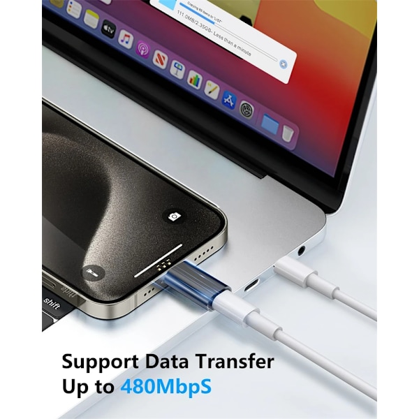 3 bitar Lightning Kvinna Till USB C Hane Laddare Adapter