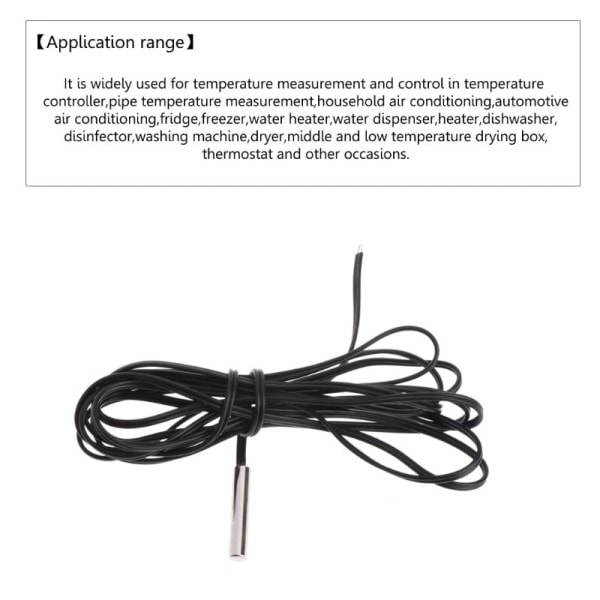 150cm NTC 10K Ohm 1% 3435 Termistor Temperatur Sensor Sylinder Probe 1,5m Wire 87HB