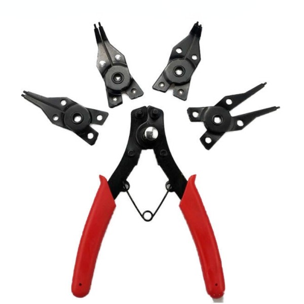 4 I 1 Låsring Tång Set Snap Ring Tång Multi Crimp Lagtagbar Tång Huvud Låsring Låsring Tång Hand Verktyg