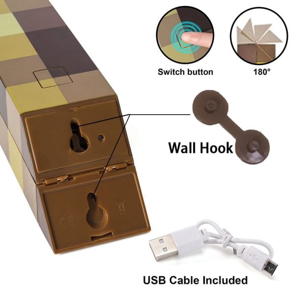 Taskulamppu taskulamppu lamppu makuuhuone koriste valo LED yö valo USB lataus soljella