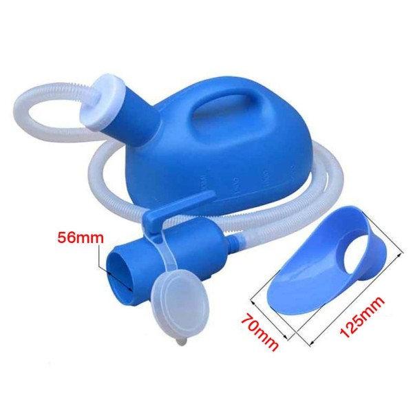 2000 ml blå hvid bærbar tisse urin flaske plastic urinal toilet hjælpemiddel flaske