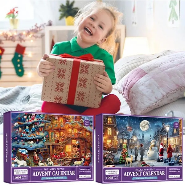 Jul advent kalender pussel present ask 24 dagar jul nedräkning kalender