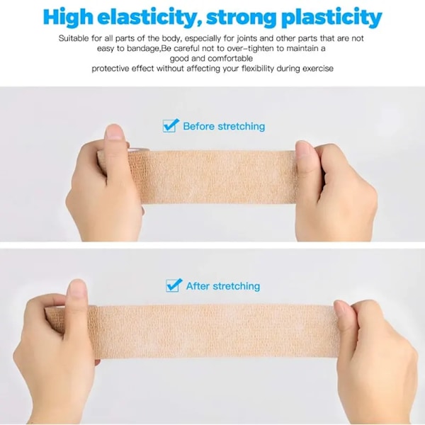 3 kpl Kertakäyttö Itse kiinnittyvä Elastinen Side 5cm*4.5m Kahva Putku kiristys Tatuointi Tarvikkeet