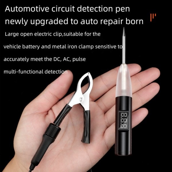 Elektrisk Krets Tester Digital Skærm Power Sonde Pen Lys Pære Auto Reparation Bil Diagnostik Værktøj