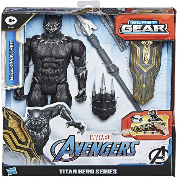 Black Panther Figure Avengers Marvel Titan Hero Series Blast Gear Deluxe Black Panther Action Figure