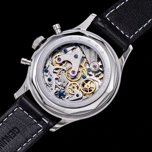 Aviation Chronograph Seagull Movement Klocka Män ingen Automatisk Mekanisk klocka