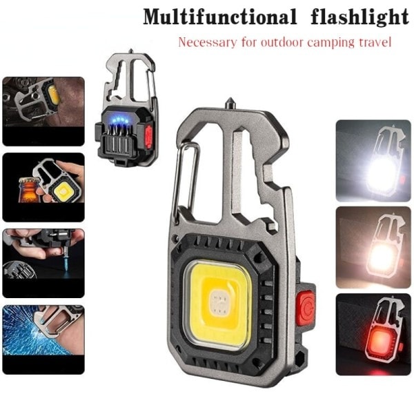 Mini LED taskulamppu työ valo ladattava avaimenperä valo ulkokäyttö telttailu valo