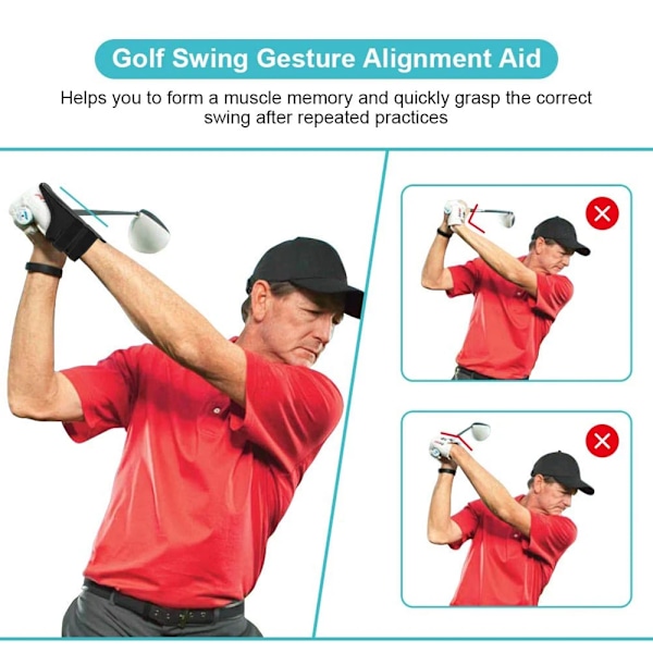 Golf Swing Wrist Brace Tränare Hjälp Korrekt Träning Swing Gest Alignment Wris Band Övningsverktyg