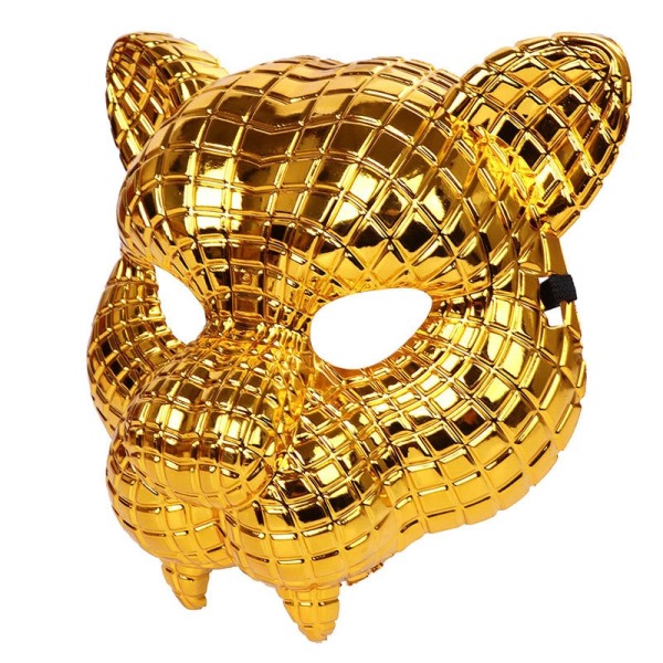 20CM Golden Leopard Maske Halloween Tiger Voksen Fest Performance Kostume Prop Maske