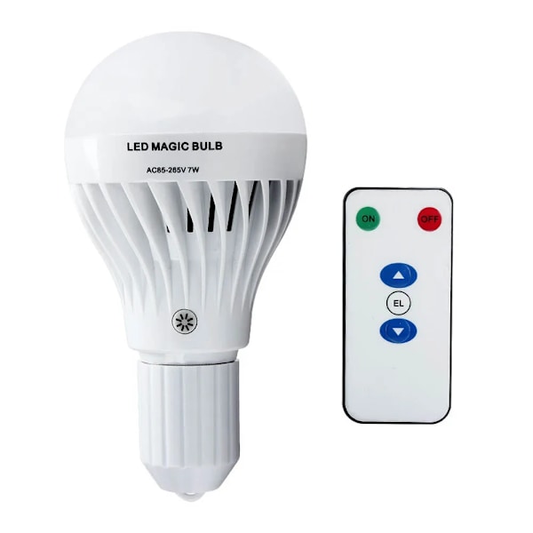 7W E27 Fjärrkontroll Nödläge Ljus Glödlampa Uppladdningsbar Dimning Hushåll LED Lampa