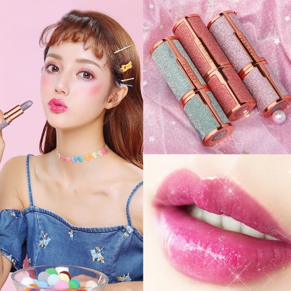 Glitter Matte Lämpötila Vaihto huulipuna Vedenpitävä Pitkä kestävä Timantit huulipunat