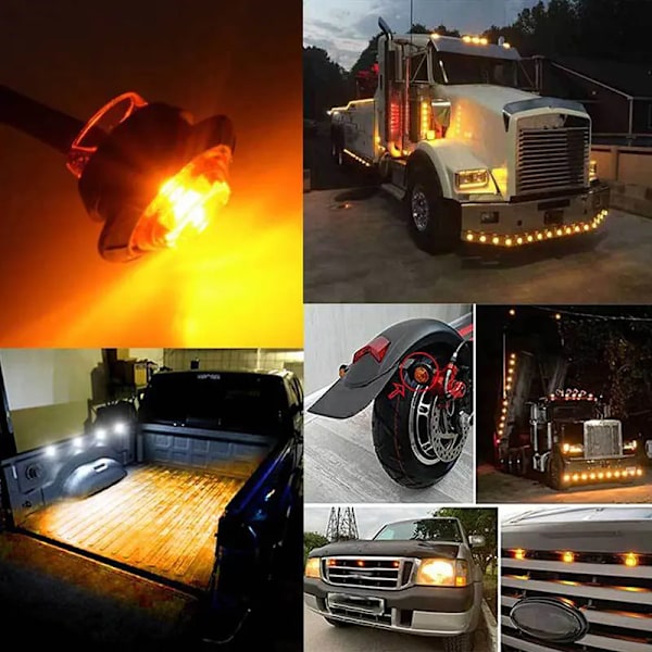 10 bitar 24V LED Sido Markör Blinkers Ljus Lastbil Varning Baklykta Släp
