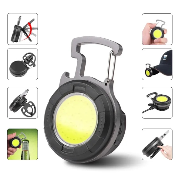 Kannettava COB avaimenperä taskulamppu LED mini työ valot