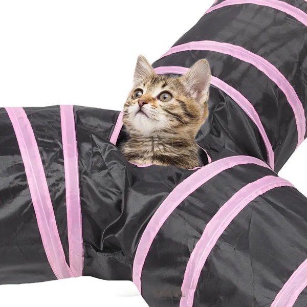 Slitstarka Katt Lek Tunnel Fullbar Djur Djur tunnlar med Crinkle Leksak leksak