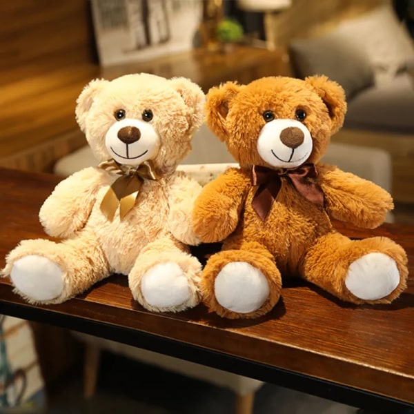 Jul Bjørn Nydelig Bamse Bamse Plysj Leker Fylt Søt Bjørn Dukke Gutter & Jenter Valentine's Gave Jule Gave