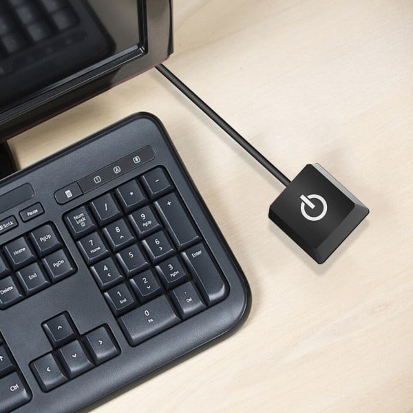 LED Lys Datamaskin Skrivebord Switch PC Hovedkort Ekstern Start Strøm På/Av Knapp Forlengelse kabel