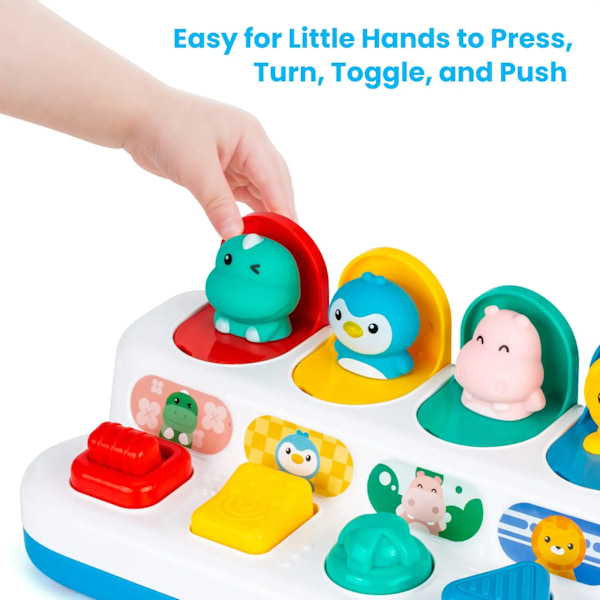 Interaktiv Pop Up Dyr Leke Peekaboo Switch Box Knapp Box Skat Overraskelse Eske