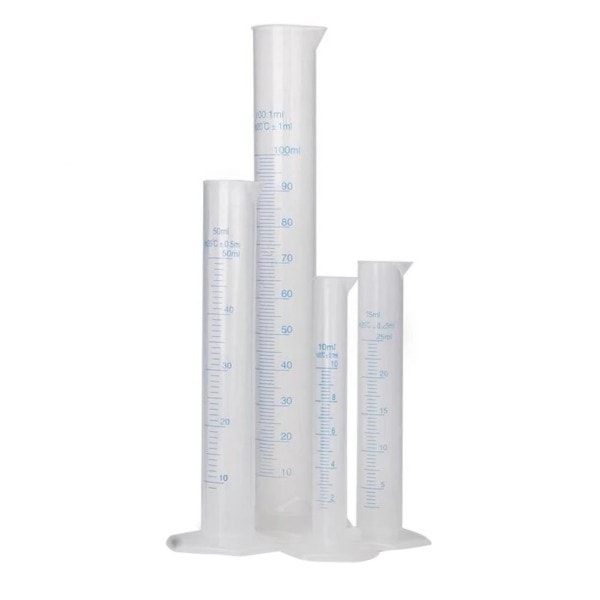 4 stycken Mätningskoppar Tillräckligt Laboratoriemätare Professionella Verktyg Trial Tub Transparent Stabil Cylinder för Mätning Användning
