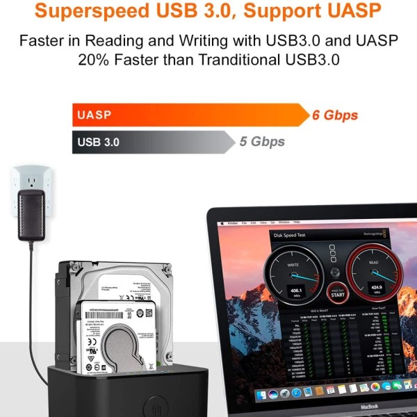 Dual-bay Hard Drive Docking Station USB C 3.0 To SATA Hard Drive Caddy Dock