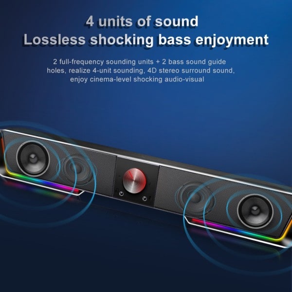 Darknets Support Bluetooth Wireless aux 3.5 surround RGB højttalere søjle sound bar