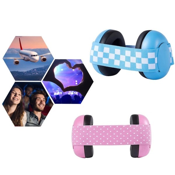 Spädbarn Hörselkåpor Brusreducerande Mjukt Vaddad Design Baby Hörselskydd Hörlurar med Elastic Handband