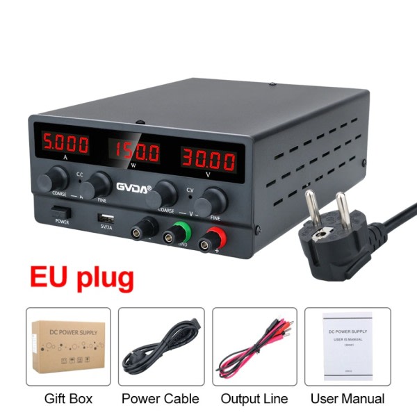 USB DC Regulert Laboratorie Strøm Forsyning Justerbar 30V 10A Spenning Regulator