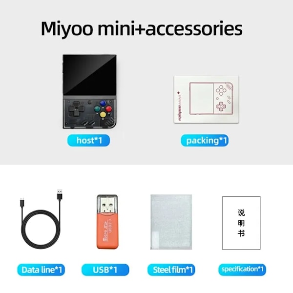Mini Plus Portable Retro Handheld Game Console V2 Mini 3,5 Tommer IPS Screen Classic Video Game Console